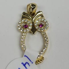 Pendentif d'hibou en or 10k