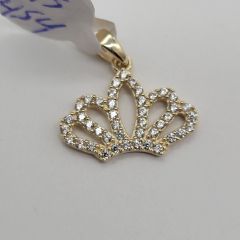 Pendentif couronne en or 10k 0.8g