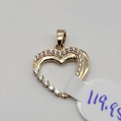 Pendentif coeur en or 10k 0.91g