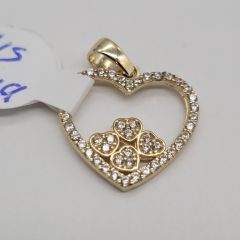 Pendentif coeur en or 10k 0.9g