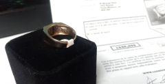 Bague Or jaune et blanc avec 9 diamants de 0.03 carats