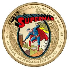 Pièce de 75$ en Or 14k 2013 Superman Monnaie Royale Canadienne