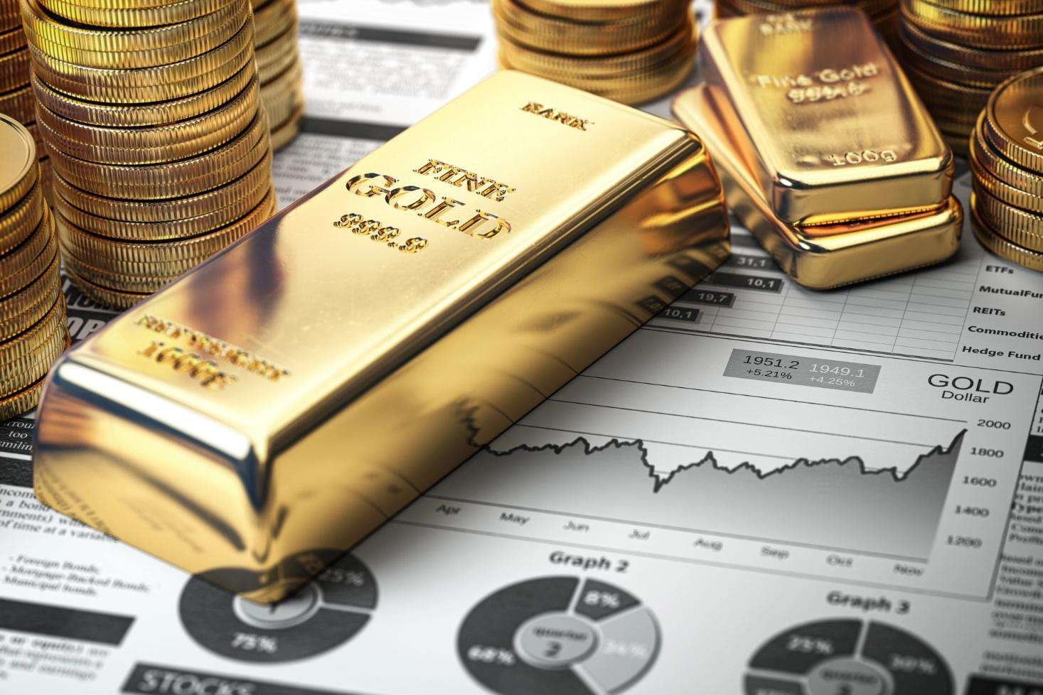 Gold growth on the stock market.